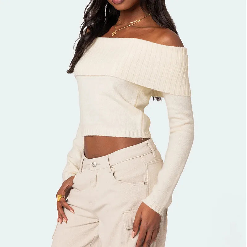 Off-Shoulder Knitted Top