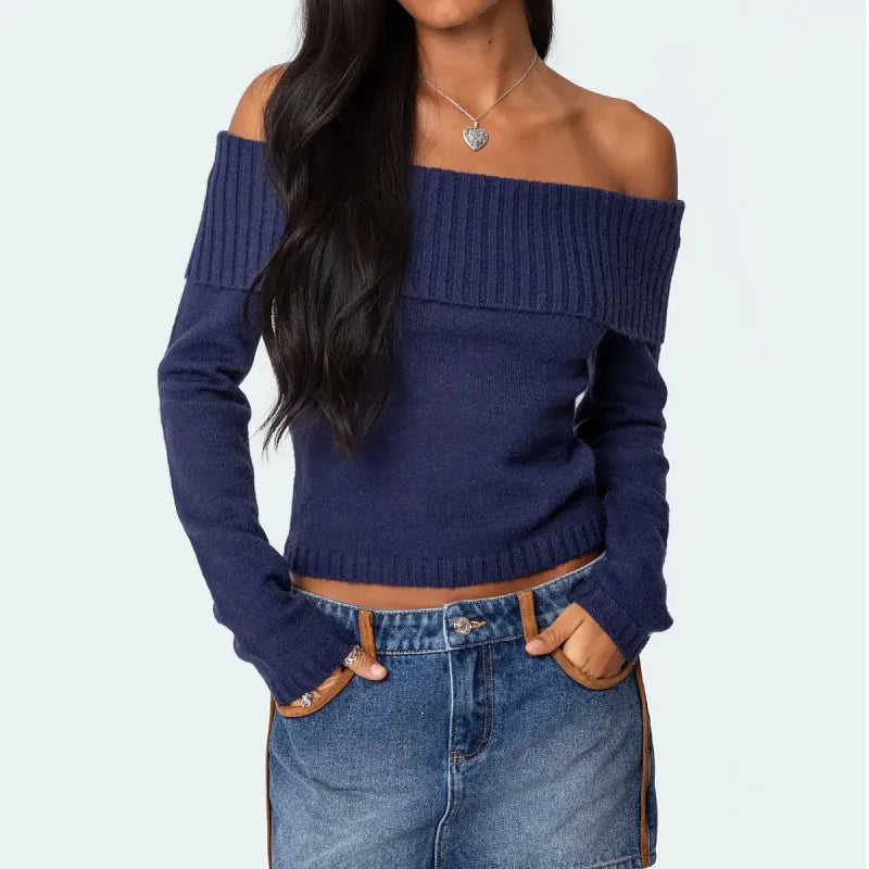 Off-Shoulder Knitted Top